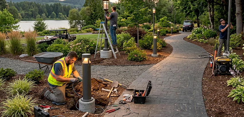 Landscape Post, Pole, and Bollard Lighting Installation in Pickerington