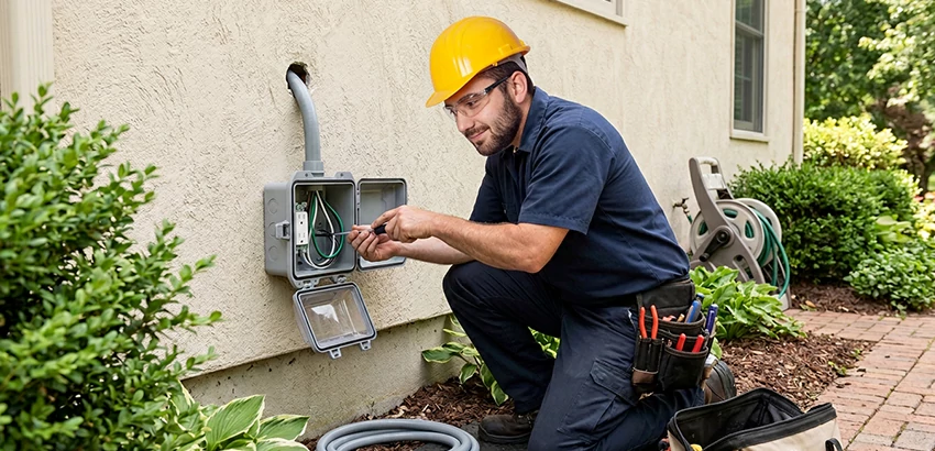 Outdoor Outlet Installation on Vinyl Siding in Pickerington